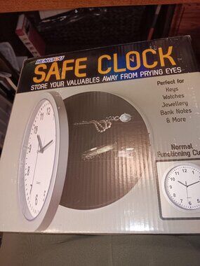 Wall Clock Safe (Clock with Hidden Storage) NEW IN BOX !! LQQK!